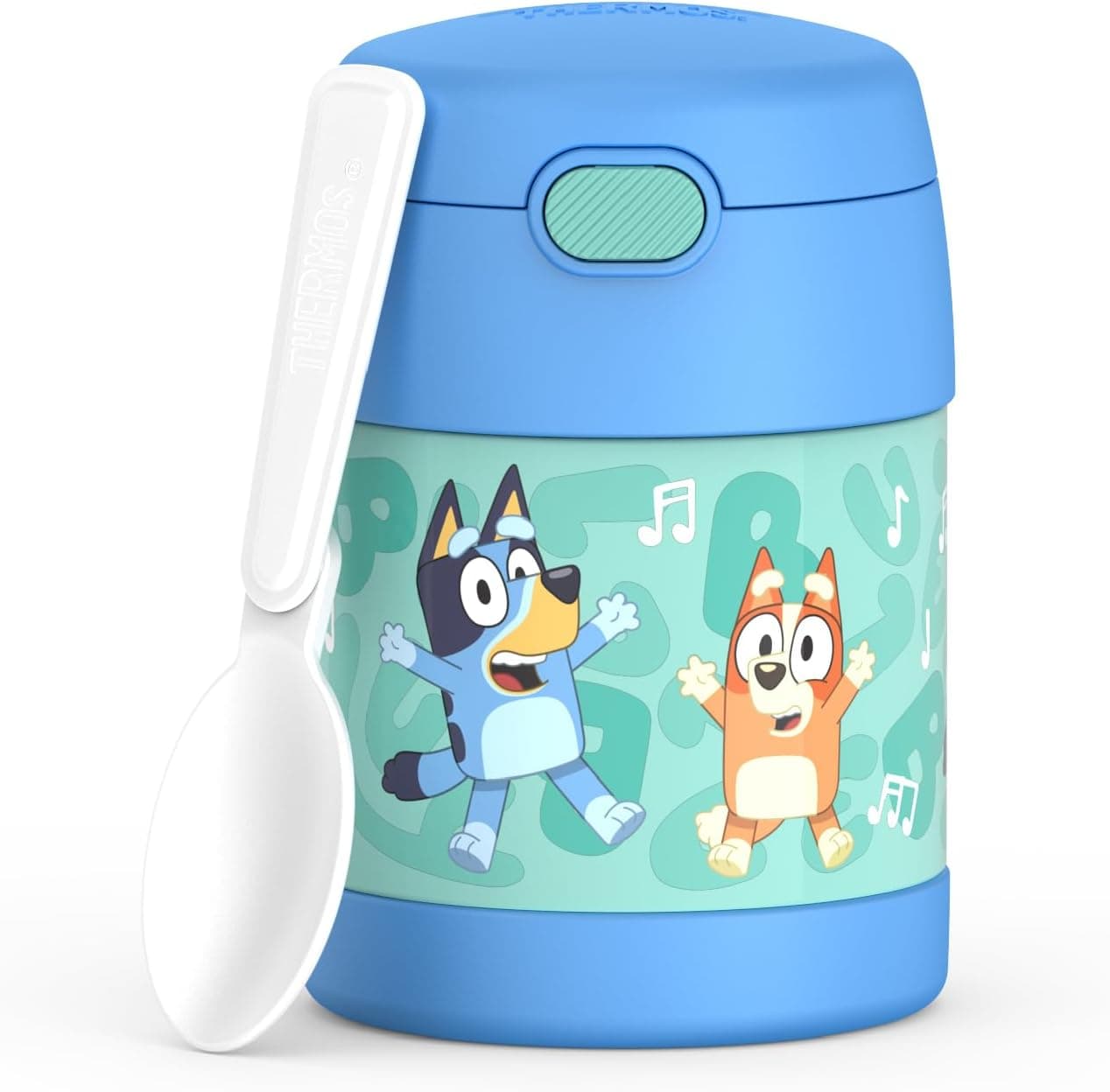 THERMOS FUNTAINER Kids Food Jar with Spoon, 10oz, Bluey