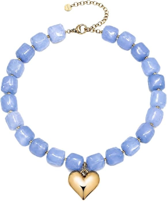 Chunky Colorful Beaded Necklaces for Women Trendy Big Large Bead Necklace