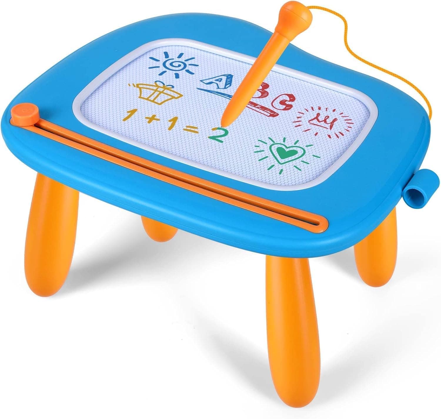 Magnetic Drawing Board for Kids - Toddler Toys for Age 1-2 Boys Girls - Educational Learning Toys for 1 2 3 Year Old Baby Birthday Gifts (Blue)