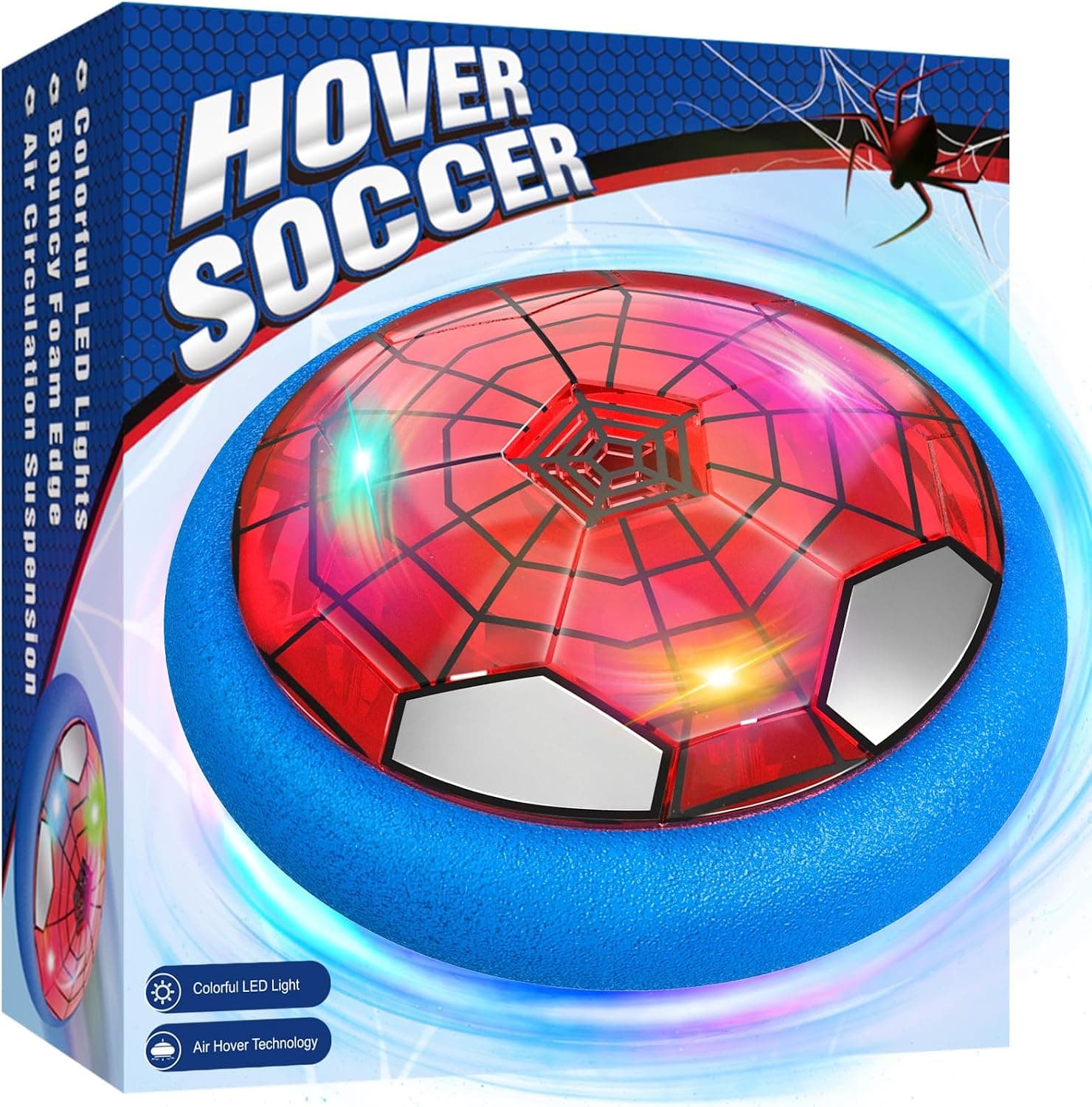 Ocditikl Hover Soccer Ball, Air Floating Soccer with LED Lights & Foam Bumper, Indoor Soccer Toys for Kids Ages 5-12, Ideal Easter Birthday for 4 5 6 7 8 9 10 11 12 Year Old Boys Girls