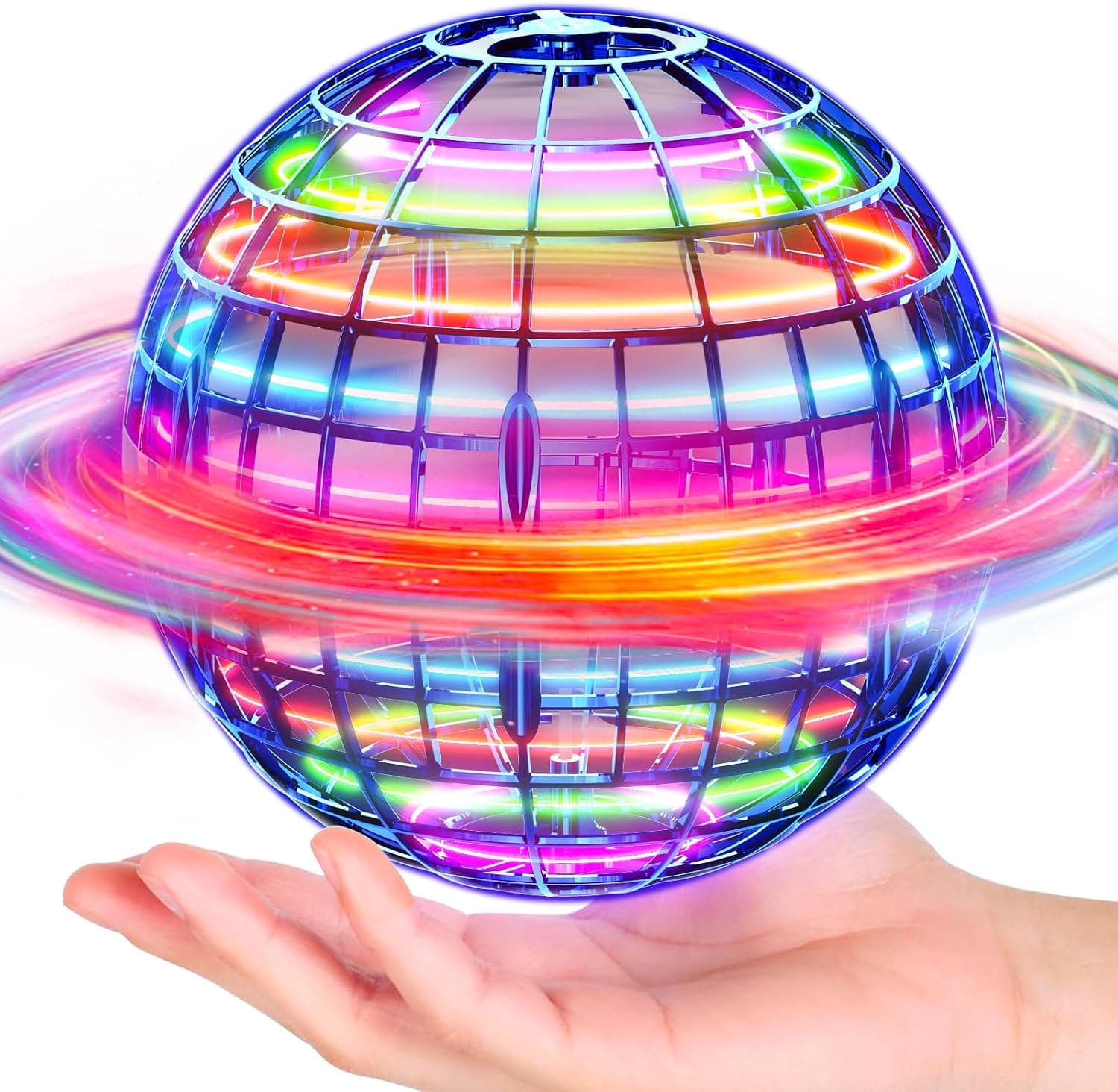 Flying Orb Ball (Blue, 2026 Upgraded) with Dazzling Lights, Magic Hover Spinner, Cool Boomerang Drone, Floating Cosmic Globe, Kids Toys Gifts for 6 7 8 9 10 Year Old Boys Girls